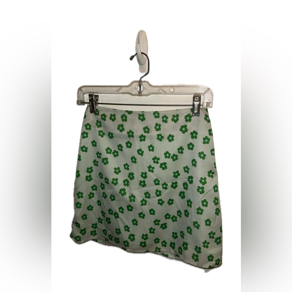 Green Floral Skirt